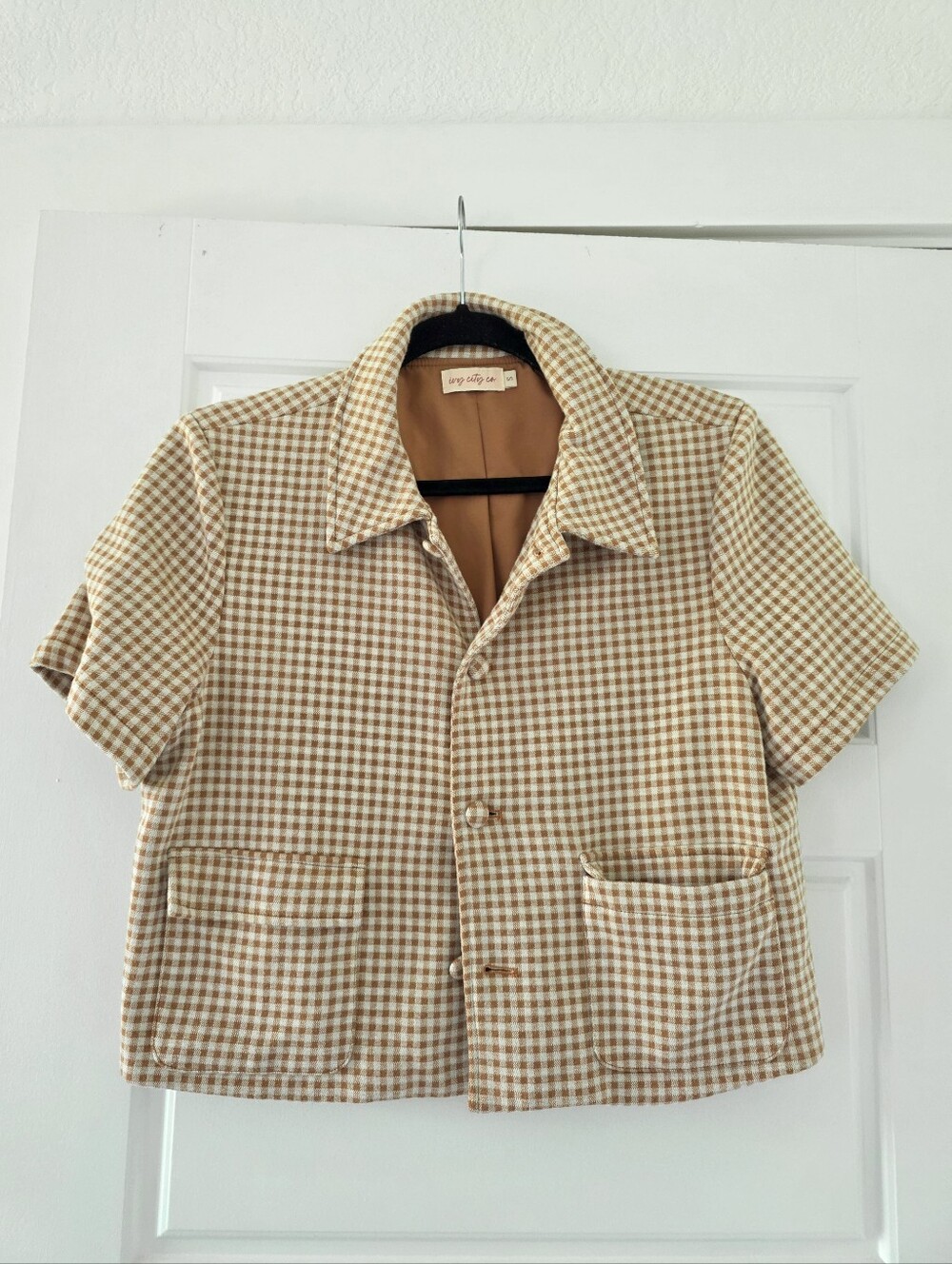 Ivy City Co  Gingham Crop Top